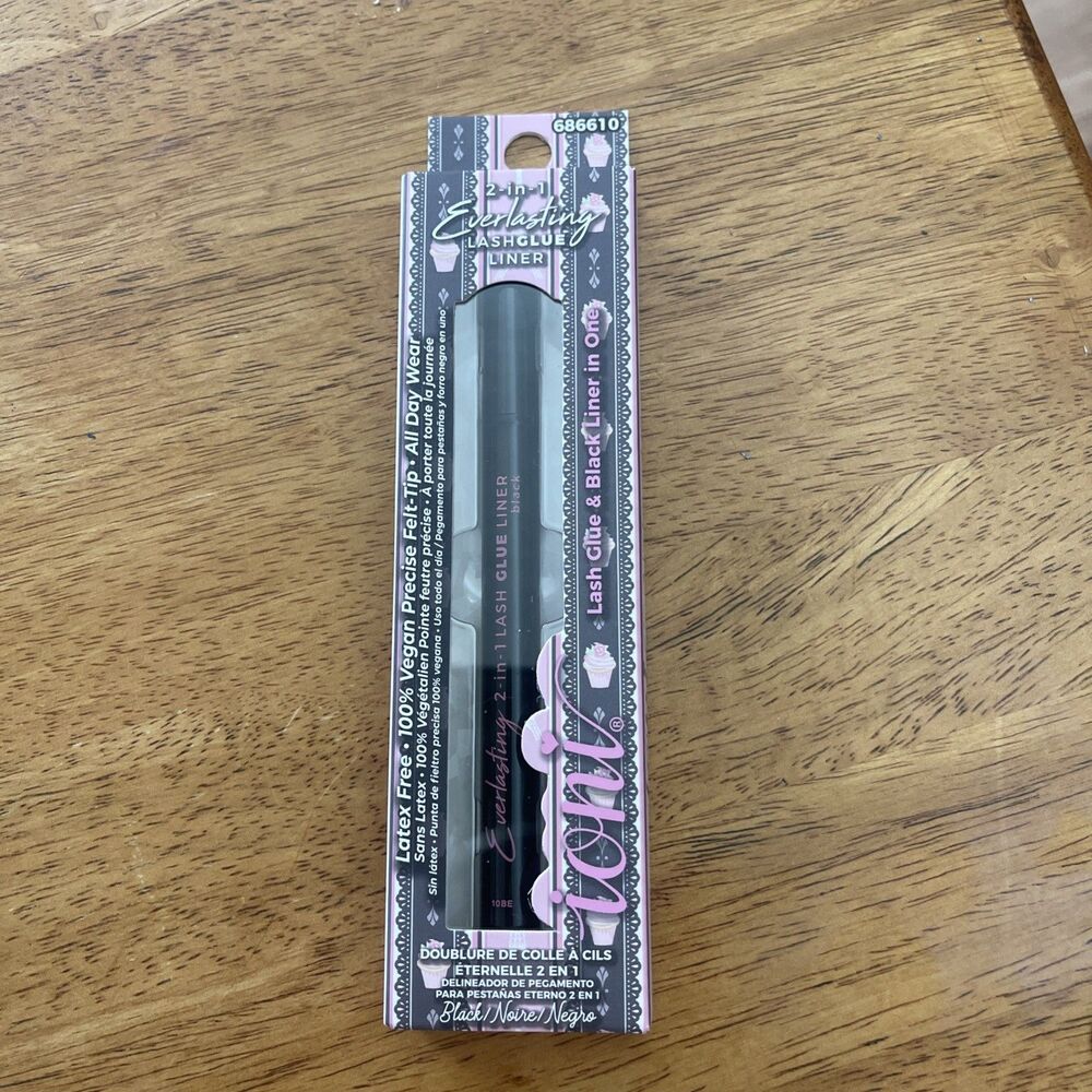 Ioni  2-in-1 Everlasting Lash Glue Black Liner Felt Tip New Sealed